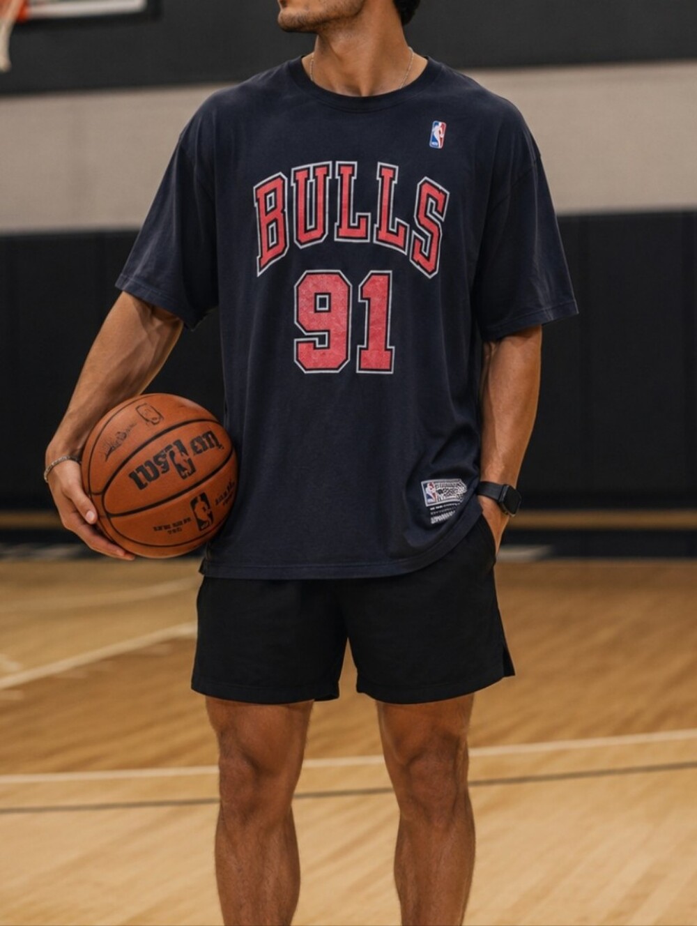 Mitchell & Ness Chicago  Bulls Dennis Roadman Tee Shirt Size XXL